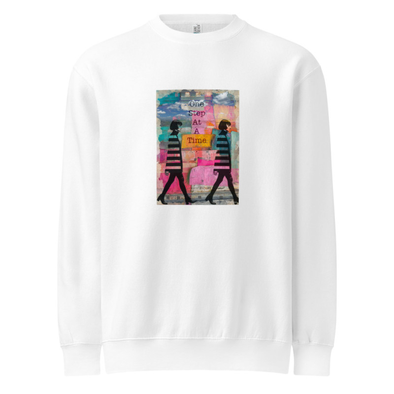 One Step at a Time Unisex premium crew neck sweatshirt One Step at a Time Unisex premium crew neck sweatshirt