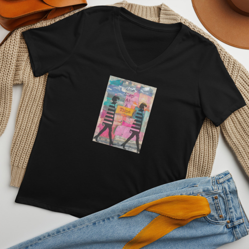 One Step at a Time - Women’s relaxed v-neck t-shirt One Step at a Time - Women’s relaxed v-neck t-shirt