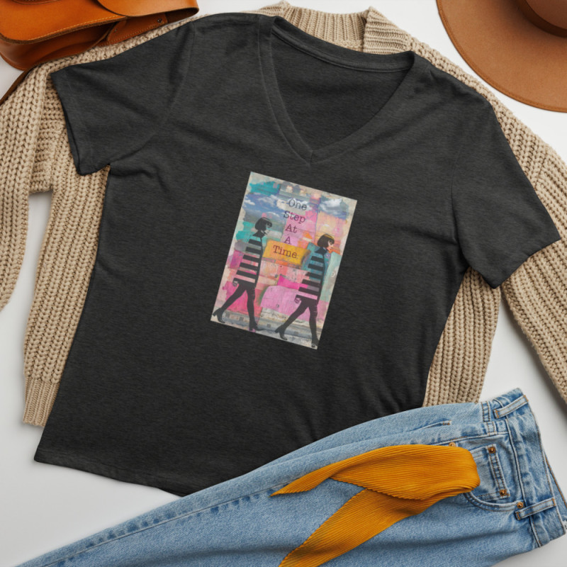 One Step at a Time - Women’s relaxed v-neck t-shirt One Step at a Time - Women’s relaxed v-neck t-shirt