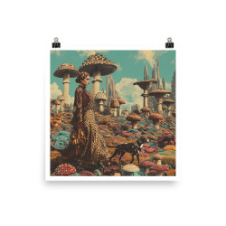 Girl Walking Dog - Matte Print