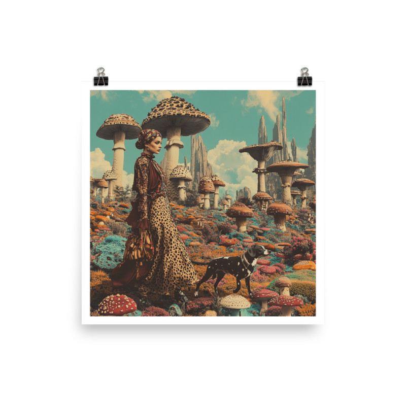 Girl Walking Dog - Matte Print