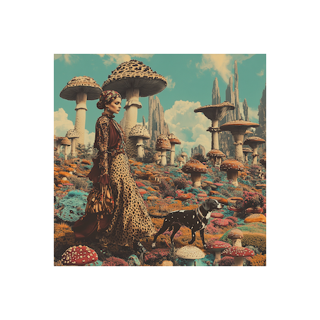 Girl Walking Dog - Matte Print