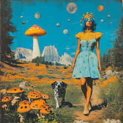 Mushroom forest - Framed print