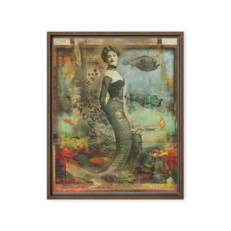 Sirena of the Deep - Framed Canva Sirena of the Deep - Framed Canva