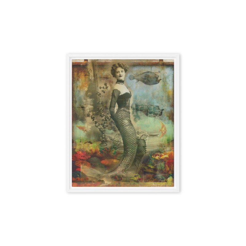 Sirena of the Deep - Framed Canva Sirena of the Deep - Framed Canva