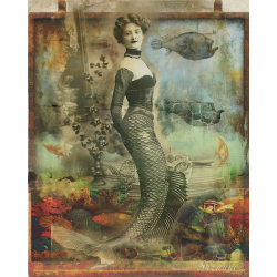 Sirena of the Deep - Framed Canva