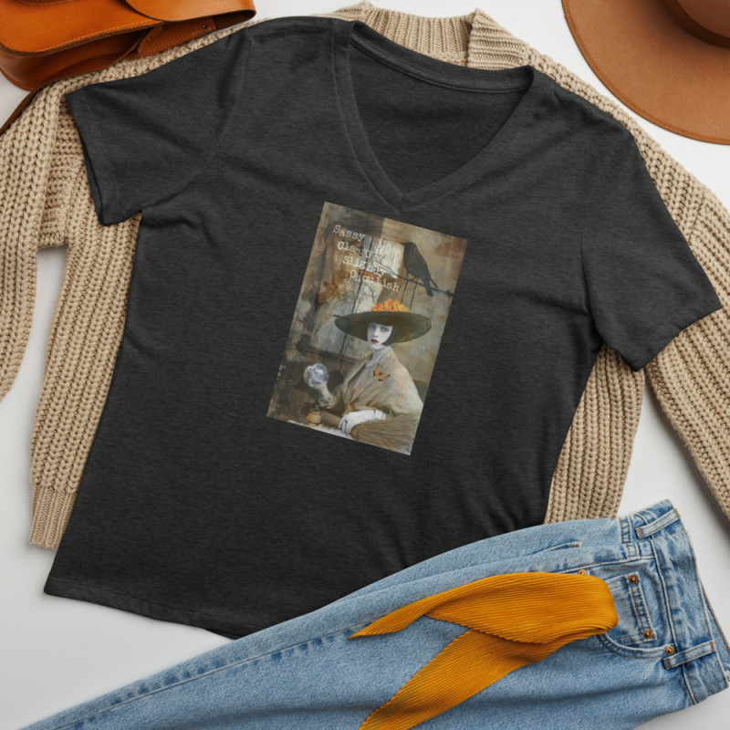 Sassy Classy, Slightly Ghoulish - V Neck Tee Sassy Classy, Slightly Ghoulish - V Neck Tee