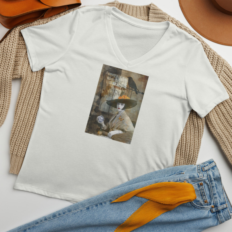 Sassy Classy, Slightly Ghoulish - V Neck Tee Sassy Classy, Slightly Ghoulish - V Neck Tee