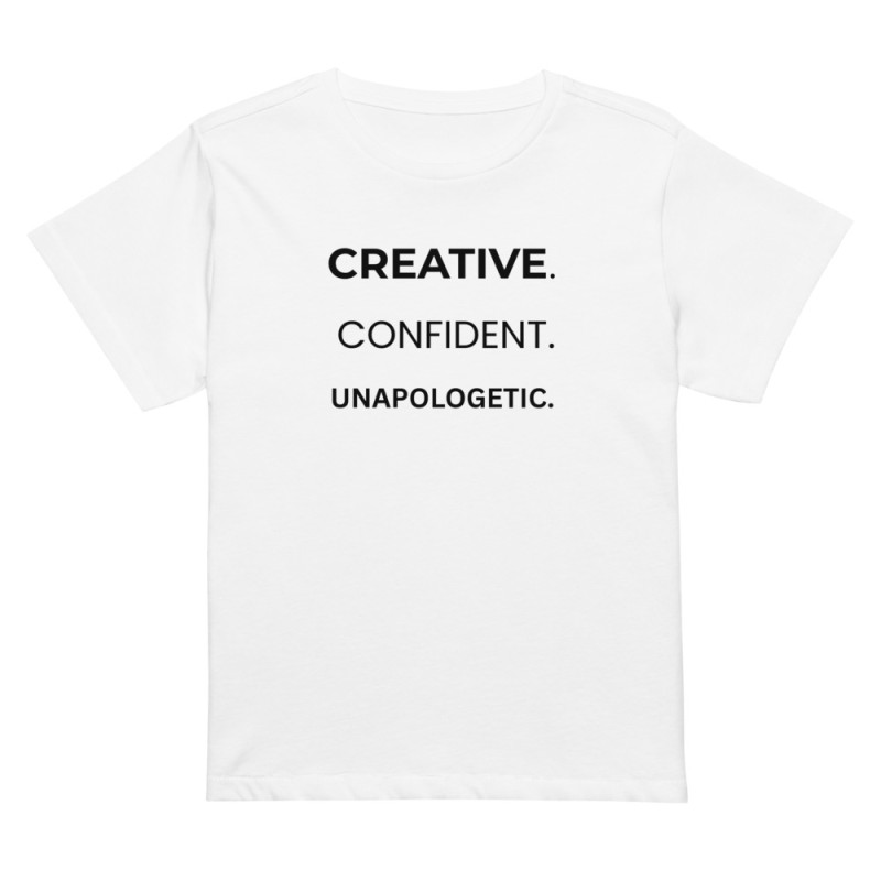 Creative. Confident. Unapologetic - Women’s high-waisted t-shirt