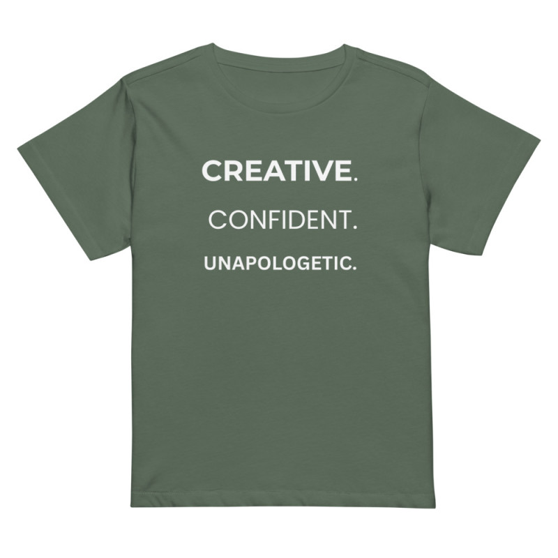 Creative. Confident. Unapologetic Women’s high-waisted t-shirt